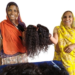 Vente en gros d'extensions de cheveux humains de temple vietnamien vierge 100% paquets bouclés profonds extensions de cheveux humains bruts non transformés indiens - Product Image 1