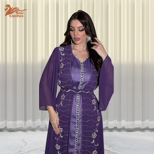 <strong>Abaya</strong> Dubai 2024 <strong>Chiffon</strong> <strong>Abaya</strong> 2 Pieces Set Diamond Flare Sleeve Ladies <strong>Abaya</strong> Dresses - Product Image 3