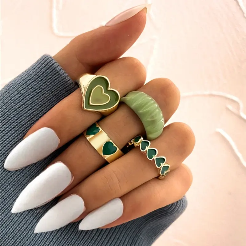 Girls Knuckle Vintage Open Ring Set Butterfly Moon Pearl Stacking Finger Midi Rings