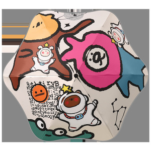 Children Cartoon Umbrella 105cm Nylon 8 Ribs Manual Open <b>Sun</b> Rain Protection Back To School Safety Reflective <b>Strip</b> - Product Image 5