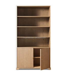 RH legno massello impiallacciatura scaffale regolabile pomello ottone libreria - Product Image 5