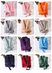 Robes de chambre thermiques unisexes pour l'hiver et l'automne, douces et chaudes en flanelle, vêtements de nuit pour femmes, vente en gros de robes de chambre de spa pour adultes et robes de chambre du matin - Product Image 5