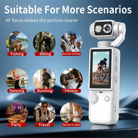 Cámara de Acción Q8 con Enfoque Automático, Grabadora de Video 4K Portátil con Memoria de 32 GB, 180° °   Cámara de acción giratoria para fotografía al aire libre
