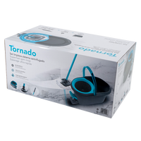 Serpillère à pédale Tornado incluant un seau à pédale, une serpillière en microfibre, un essoreur et une poignée télescopique.