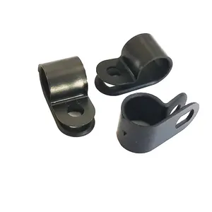 Longsan manufacturer spot Plastic R type cable clip 1/8 nylon cable clamp for cable wire organizer