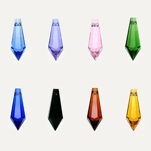 glass crystal accessory icicle drop chandelier hanging parts glass prism trimming lighting pendant for home decoration