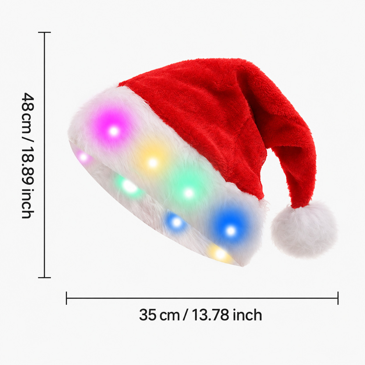 Chapeau de Noël Lanterne Colorée à Éclairage Inférieur