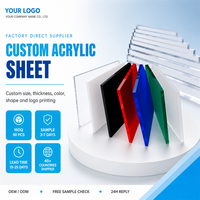 Panneau acrylique transparent découpé au laser de précision, feuille acrylique colorée, fabrication sur mesure pour présentoir et signalétique
