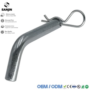 <span class=keywords><strong>Goupille</strong></span> et clip de remorquage de 5/8 pouces de diamètre, composants de remorquage avec finition zinguée, adaptés aux grandes tondeuses à gazon, tracteurs et chariots - Product Image 2