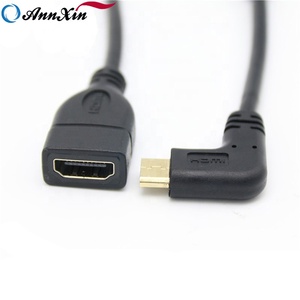 Mạ Vàng 90 Độ Bên Phải Góc Mini <span class=keywords><strong>HDMI</strong></span> To <span class=keywords><strong>HDMI</strong></span> Nam Để Nữ Cable Đối Với HDTV 1080P - Product Image 3