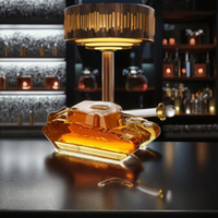 Ensemble de carafe à vin électrique durable au meilleur design avec verres à whisky, en verre soufflé à la main, compatible lave-vaisselle, style américain