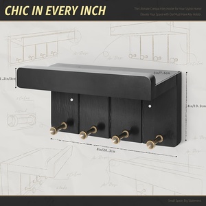 Moderno Porta Llaves <span class=keywords><strong>de</strong></span> Madera para Montar en la <span class=keywords><strong>Pared</strong></span>, para Sala <span class=keywords><strong>de</strong></span> Estar, Pasillo, Entrada, Almacenamiento <span class=keywords><strong>de</strong></span> Cartas, Gafas, Postales, Paraguas - Product Image 3