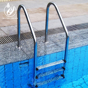 Couronne d'eau en acier inoxydable main courante de sécurité antidérapante échelle durable adaptée aux accessoires de piscine de parc aquatique de piscine - Product Image 1