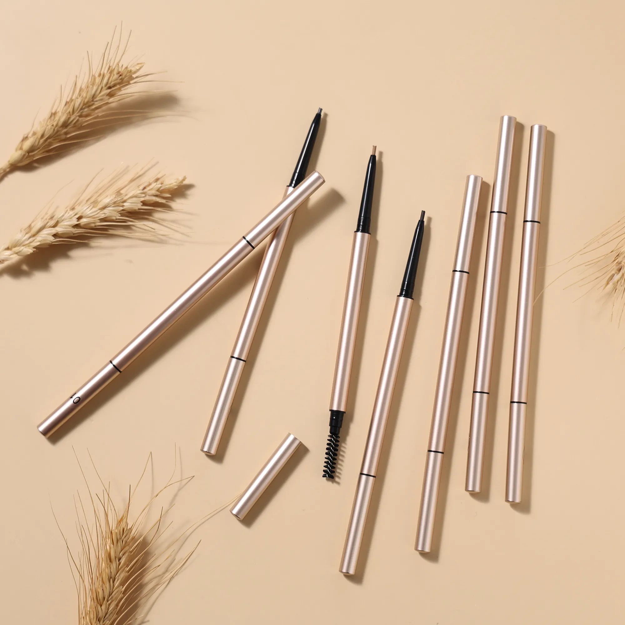 OEM factory production Private Label Makeup Automatic Super Thin Waterproof Eyebrow Pencil With Eye Brow Brush