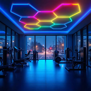 Lámparas LED RGB de Panal Personalizadas para Decoración de Interiores, 4 Rejillas, DC24V 34W, Regulables con Control Remoto, Hexagonales, IP55, 6500K, Luces para Garaje - Product Image 5
