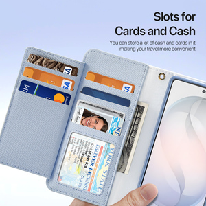 เหมาะสำหรับเคสโทรศัพท์แบบกระเป๋าหนังใส่บัตร S26 Ultra พร้อมกระเป๋าแม่เหล็กแบบถอดได้ 2-in-1, เคสป้องกัน S26, สายคล้องคอสุดเทรนดี้ - Product Image 3