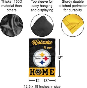 Pittsburgh Steelers Chào Đón Nhà Vườn Cờ Sân Cờ 12 "X 18" Hai Mặt Biểu Ngữ Trong Nhà Ngoài Trời Trang Trí - Product Image 2