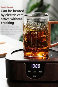 أكواب شاي زجاجية من البوروسيليكات على الطراز الياباني الحديث للبيع بالجملة، خفيفة الوزن وصديقة للبيئة، مناسبة للاستخدام اليومي في المكتب. - Product Image 3