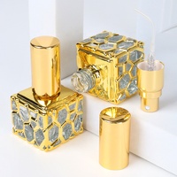 10ml Eau Cube Forme Or Parfum Vaporisateur Portable Style Arabe Voyage Distributeur Verre Bouteille Vide