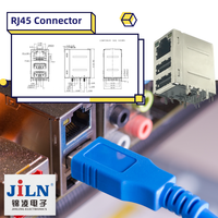 Conector de Red Ethernet RJ45 Lan Wifi, Conector Rj 45 con Luz Led, Conector de Internet Negro, Cable de Conexión Macho Rj9 Hembra