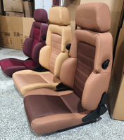 Siège de course rétro JBR1081B QL pour accessoires automobiles avec rail coulissant, en cuir PVC et daim beige