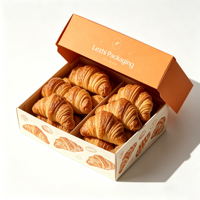 Boîtes en papier recyclables pour pain, croissants, sandwichs et biscuits, emballages pliables pour vente en gros