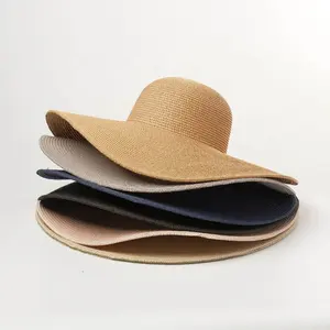 2021 도매 고품질 선 스크린 큰 큰 테두리 플로피 비치 태양 패션 종이 밀짚 모자 레이디 여름 sombreros