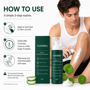 Crema <span class=keywords><strong>Depilatoria</strong></span> in Mousse a Marchio Privato per <span class=keywords><strong>Uomo</strong></span>, a Base di Erbe, per Pelli Sensibili, Viso, Corpo, Ascelle e Gambe - Idratante - Product Image 6
