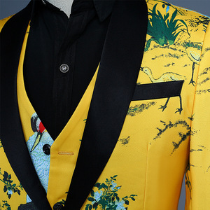 Costume di personalizzazione di fascia alta ricamato abito da uomo in <span class=keywords><strong>oro</strong></span> - Product Image 3
