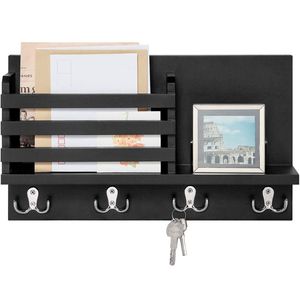Mới Đến Bằng Gỗ Tre Wall Mount Thư Tổ Chức Với Kệ Đa-Phong Cách Xách Tay Tre Key Chủ Rack Cho Nhà Lối - Product Image 2