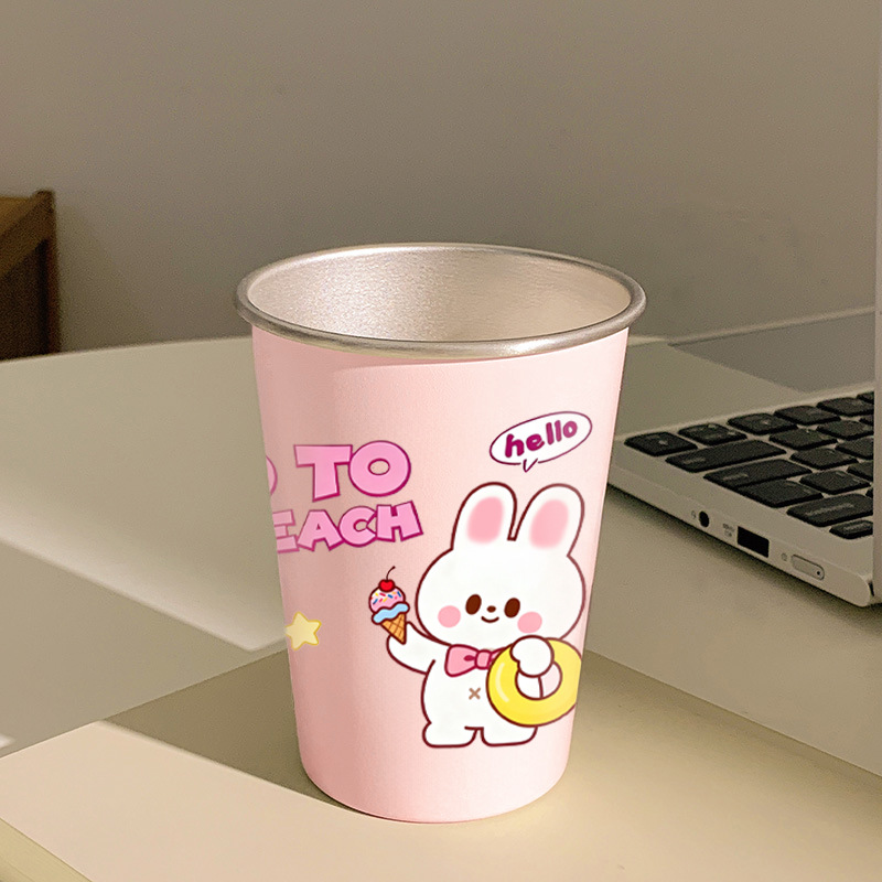 Tasse rose 350 ml [Lapin Papillon]