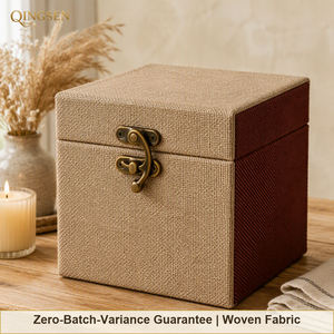<span class=keywords><strong>Cajas</strong></span> de Regalo de Joyería Rústicas Vintage <span class=keywords><strong>con</strong></span> Tapa Desmontable, Envueltas en Tela de Cartón Tejido Beige Personalizado para Decoración del Hogar - Product Image 1