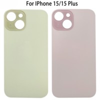 Boîtier en verre arrière à grand trou avec couvercle de batterie Nouvelles pièces de réparation de barre de conception pour iPhone 15 et 15 Plus