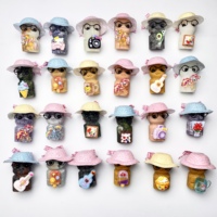 Figurines en cristal de nouvelle conception en gros avec chapeau de paille et lunettes, pierres de guérison mélangées pour la décoration intérieure et les cadeaux