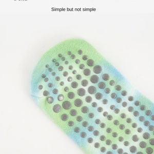 Customized Tie Dyed Silicone Non <b>Slip</b> Sports Socks for Spring and Summer Women MID Calf Yoga Socks - Product Image 3