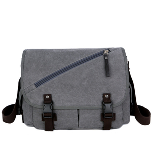Sac messager en toile personnalisé de haute qualité pour hommes, sacoche décontractée avec plusieurs compartiments pour le collège et les voyages - Product Image 2