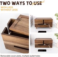 Boîte de gestion des câbles en bois de grande taille pour les câbles électriques et les multiprises, dissimule les câbles du bureau et du sol avec une solution de rangement