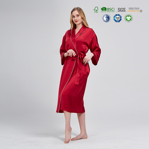 Wholesale 100% Mulberry Silk Dress Long Silk Robes for <strong>Women</strong> Plus Size Satin Robe for <strong>Women</strong> Sexy Sleepwear <strong>Kimono</strong> - Product Image 4