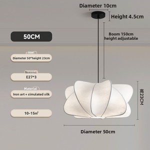 Lustre suspendu LED en soie de forme irrégulière de style japonais, design artistique <span class=keywords><strong>zen</strong></span> pour maisons d'hôtes, salons, salons de thé - Product Image 6