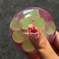 Bola Pijat Musik Anti Stres Buatan Tangan dari Karet TPR Bentuk Anggur Kyoho, Mainan Kreatif dengan Tekstur Lem