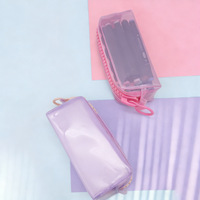 Trousse à crayons transparente en PVC pour la rentrée scolaire, grande capacité, design unique et esthétique, pochette à stylos transparente, transfrontalier
