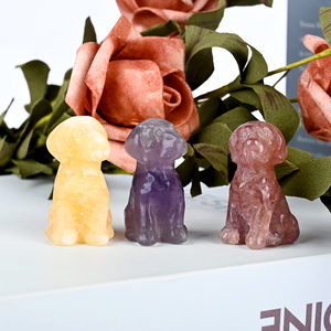 Tallas de cristal pulido natural y escultura perro <span class=keywords><strong>labrador</strong></span> de cristal para decoración del hogar - Product Image 3