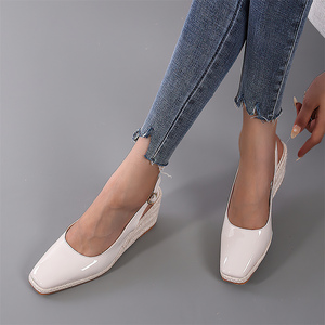 <span class=keywords><strong>Espadrilles</strong></span> décontractées pour femmes, chaussures à plateforme, escarpins à talons hauts, Singback bureau dames robe mode fête femmes sandales à talons compensés - Product Image 5