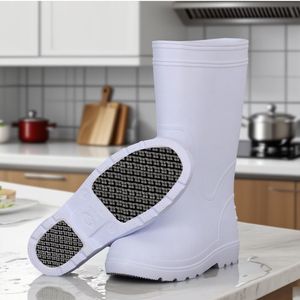รองเท้าบูทกันน้ำกันลื่นน้ำหนักเบา Eva White Mid Calf สำหรับงานครัว ป้องกันน้ำมันและสิ่งสกปรก เหมาะสำหรับเชฟ - Product Image 2