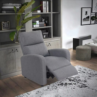 Chaise moderne de canapé inclinable à siège unique avec cadre gonflable extensible en bois/métal pour le salon avec revêtement en cuir synthétique