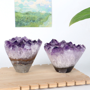 Amethyst Cathedral Raw Amethyst Geode Natural Rough Stone <b>Crystals</b> Cluster Amethyst Flower - Product Image 5
