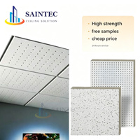 Plaques de plafond suspendues modernes carrées en fibres minérales, imperméables et ignifuges, blanches, 2x2/2x4 pi, garantie 5 ans+, pour bureaux et bâtiments, isolation thermique