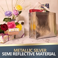 Sac fourre-tout réutilisable brillant pour les courses, non tissé, pliable, écologique, en PP non tissé, pour fête d'anniversaire, mariage