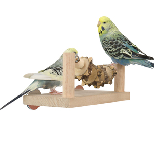 Estación de Entrenamiento para Loros de Madera Maciza con <span class=keywords><strong>Escalera</strong></span>, Columpio, Anillo, Jaula, Casa Transportadora para Pájaros, Juguete de Entretenimiento y Plataforma de Descanso - Product Image 1