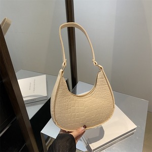 Bolso <span class=keywords><strong>de</strong></span> Hombro Media Luna a la Moda <span class=keywords><strong>de</strong></span> Color Sólido Elegante para Mujer Nuevo Bolso Bandolera con Patrón <span class=keywords><strong>de</strong></span> <span class=keywords><strong>Piedra</strong></span> - Product Image 2